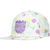 Sacramento Kings Palm Trees and Waves Golfer Adjustable Hat White - NBA