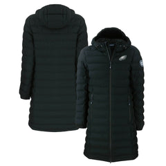Philadelphia Eagles Cutter & Buck Women's Mission Ridge Repreve Eco Insulated Long Full-Zip Puffer Jacket Black | NFL