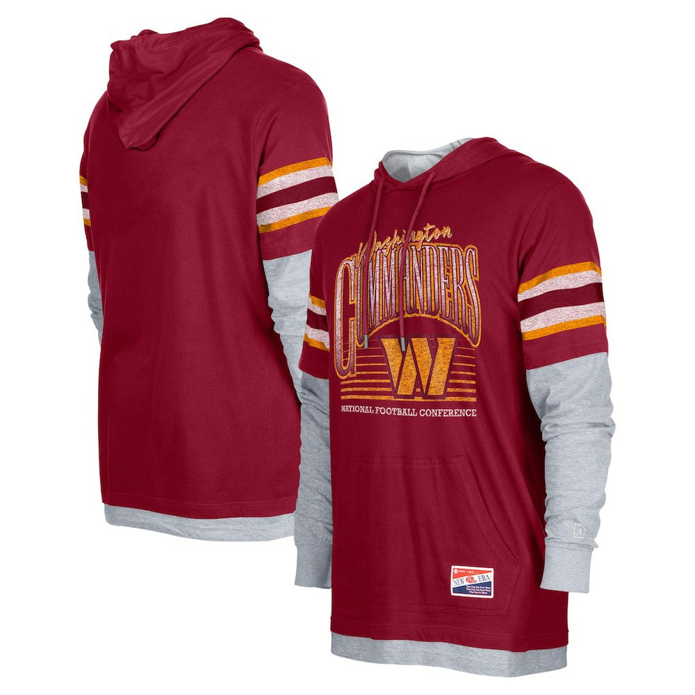 Washington Commanders New Era Twofer Long Sleeve Hooded T-Shirt Burgundy | NFL