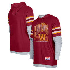Washington Commanders New Era Twofer Long Sleeve Hooded T-Shirt Burgundy | NFL