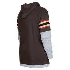 Cleveland Browns New Era Twofer Long Sleeve Hooded T-Shirt Brown | NFL