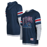 Tennessee Titans New Era Twofer Long Sleeve Hooded T-Shirt Navy | NFL