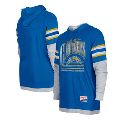 Los Angeles Chargers New Era Twofer Long Sleeve Hooded T-Shirt Royal | NFL