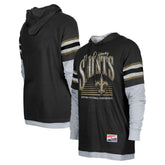 New Orleans Saints New Era Twofer Long Sleeve Hooded T-Shirt Black | NFL