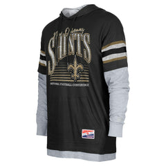 New Orleans Saints New Era Twofer Long Sleeve Hooded T-Shirt Black | NFL