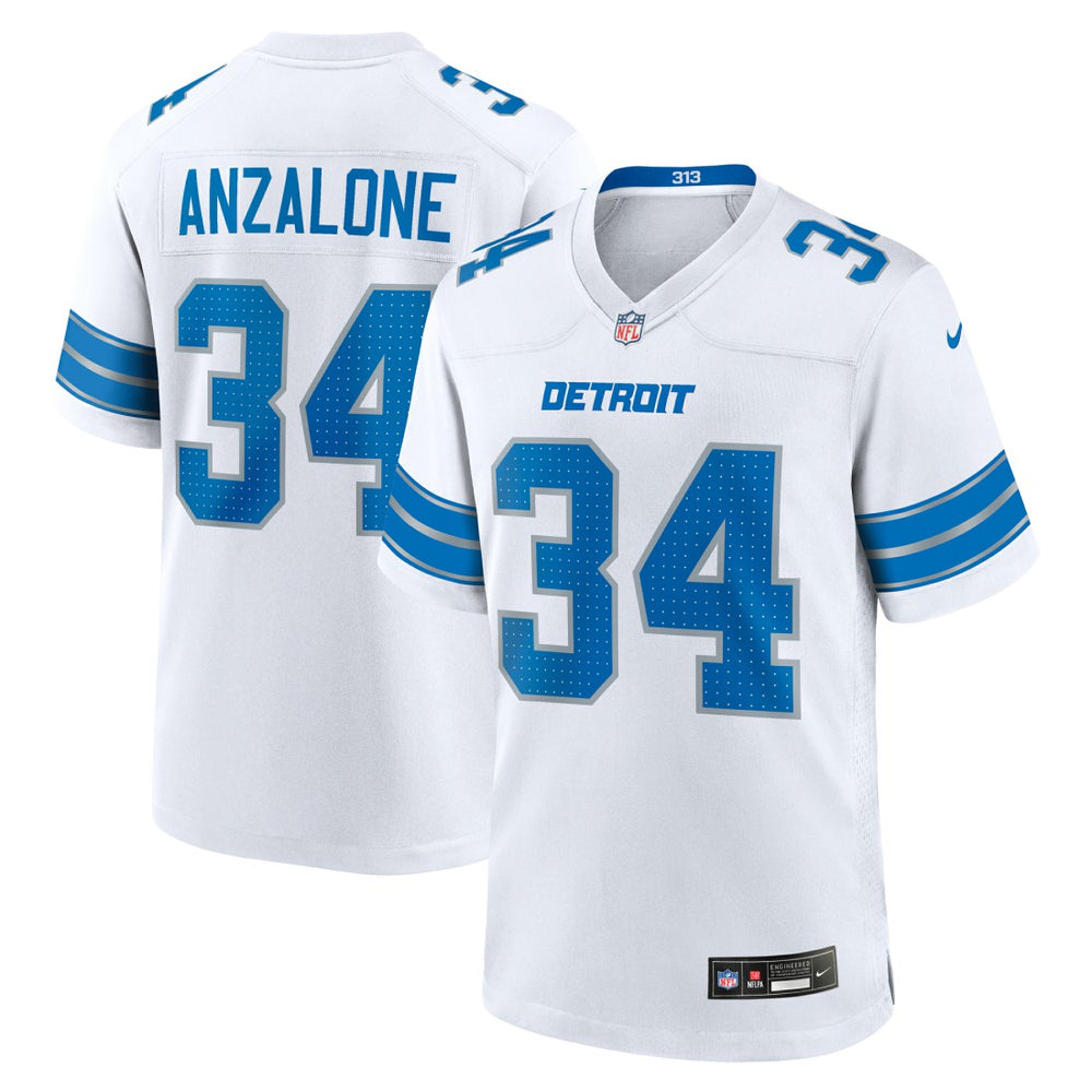 Alex Anzalone Detroit Lions White Game Jersey White | Nike for Sale