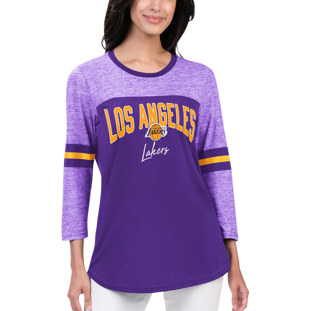 Los Angeles Lakers G-III 4Her by Carl Banks Women's Play the Game 3/4-Sleeve T-Shirt Purple - NBA