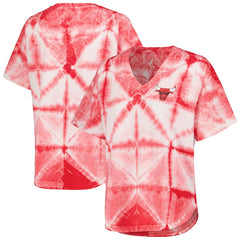 Chicago Bulls G-III 4Her by Carl Banks Women's Tournament Raglan Oversized Tie-Dye V-Neck T-Shirt Red - NBA