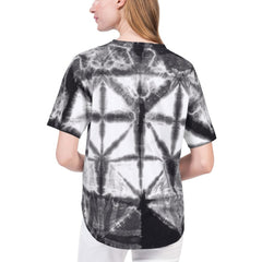 Brooklyn Nets G-III 4Her by Carl Banks Women's Tournament Raglan Oversized Tie-Dye V-Neck T-Shirt Black - NBA