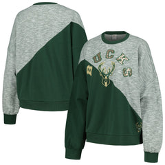 Milwaukee Bucks G-III 4Her by Carl Banks Women's Benches Split Pullover Sweatshirt Hunter Green - NBA
