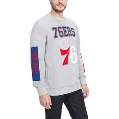 Philadelphia 76ers Tommy Jeans Hayes Crew Neck Pullover Sweatshirt Heather Gray - NBA
