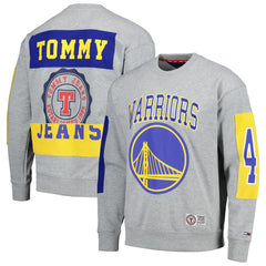 Golden State Warriors Tommy Jeans Hayes Crew Neck Pullover Sweatshirt Heather Gray - NBA