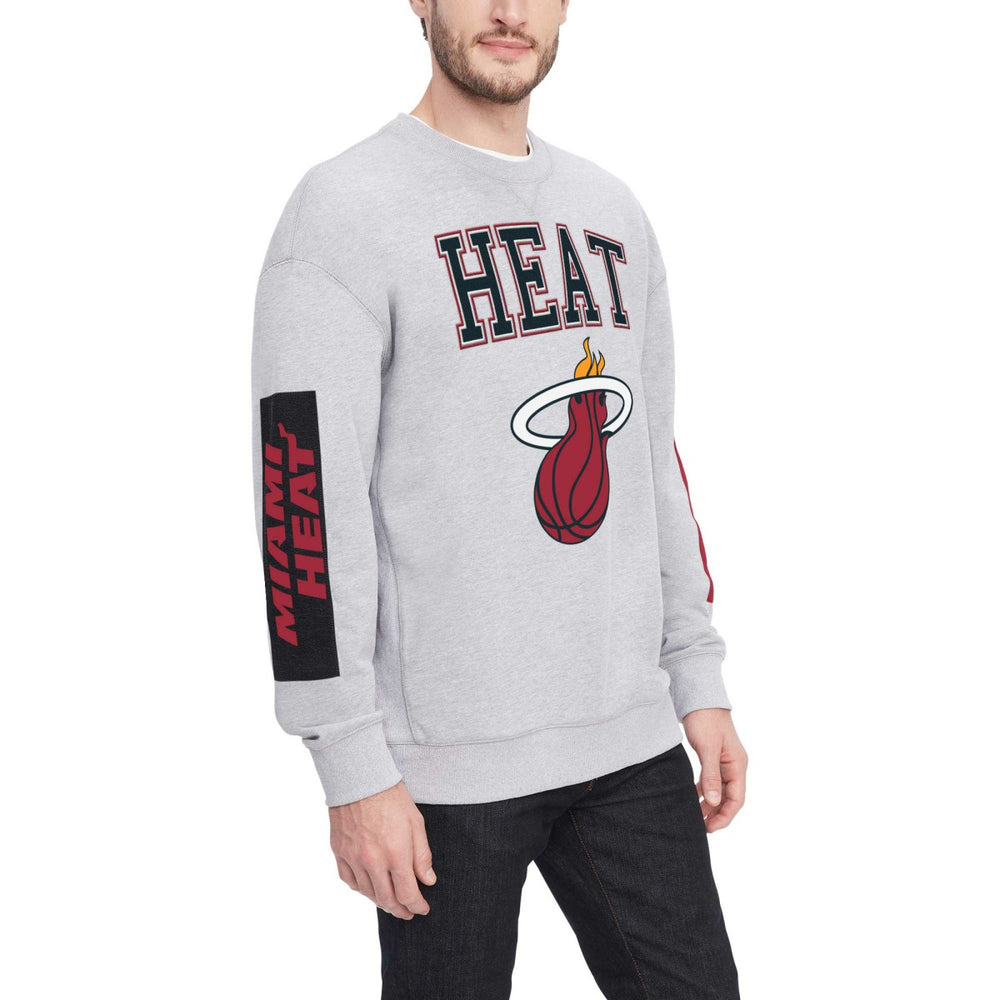 Miami Heat Tommy Jeans Hayes Crew Neck Pullover Sweatshirt Heather Gray - NBA