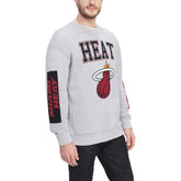 Miami Heat Tommy Jeans Hayes Crew Neck Pullover Sweatshirt Heather Gray - NBA