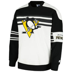 Pittsburgh Penguins Starter Defense Fleece Crewneck Pullover Sweatshirt - White - NHL