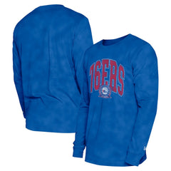 Philadelphia 76ers Unisex Oversized Essentials Enzyme Wash Long Sleeve T-Shirt Royal - NBA