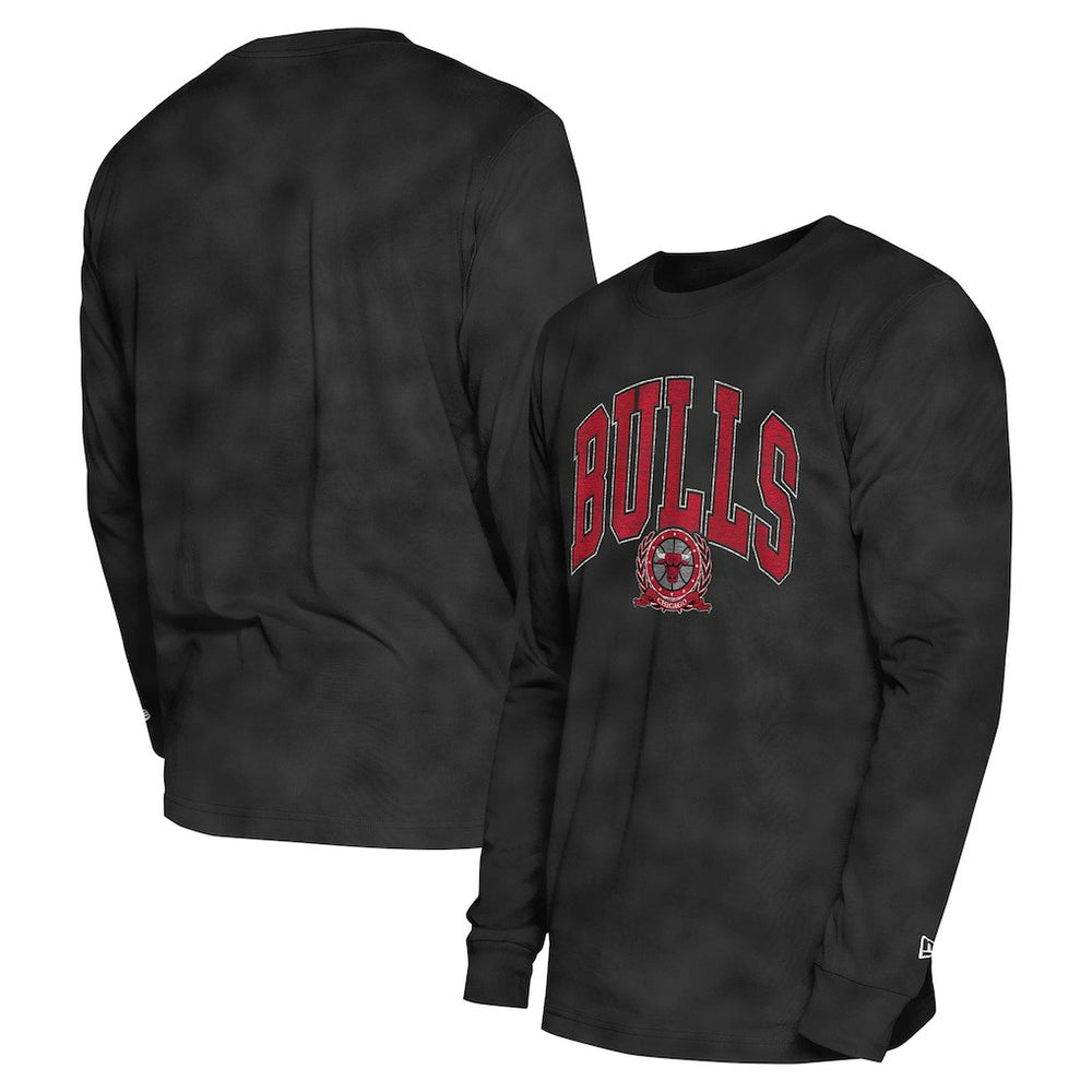 Chicago Bulls Unisex Oversized Essentials Enzyme Wash Long Sleeve T-Shirt Black - NBA