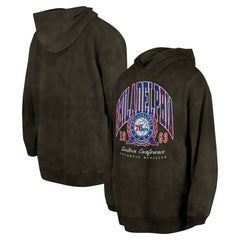 Philadelphia 76ers Unisex Oversized Essentials Pigment Wash Fleece Pullover Hoodie Charcoal - NBA