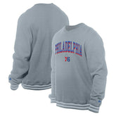 Philadelphia 76ers Chenille Cross Over Pullover Sweatshirt Gray - NBA