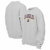 Los Angeles Lakers Chenille Cross Over Pullover Sweatshirt Gray - NBA