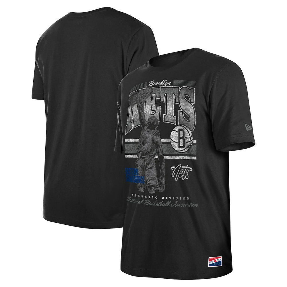 Brooklyn Nets Enzyme Wash Oversized T-Shirt Black - NBA
