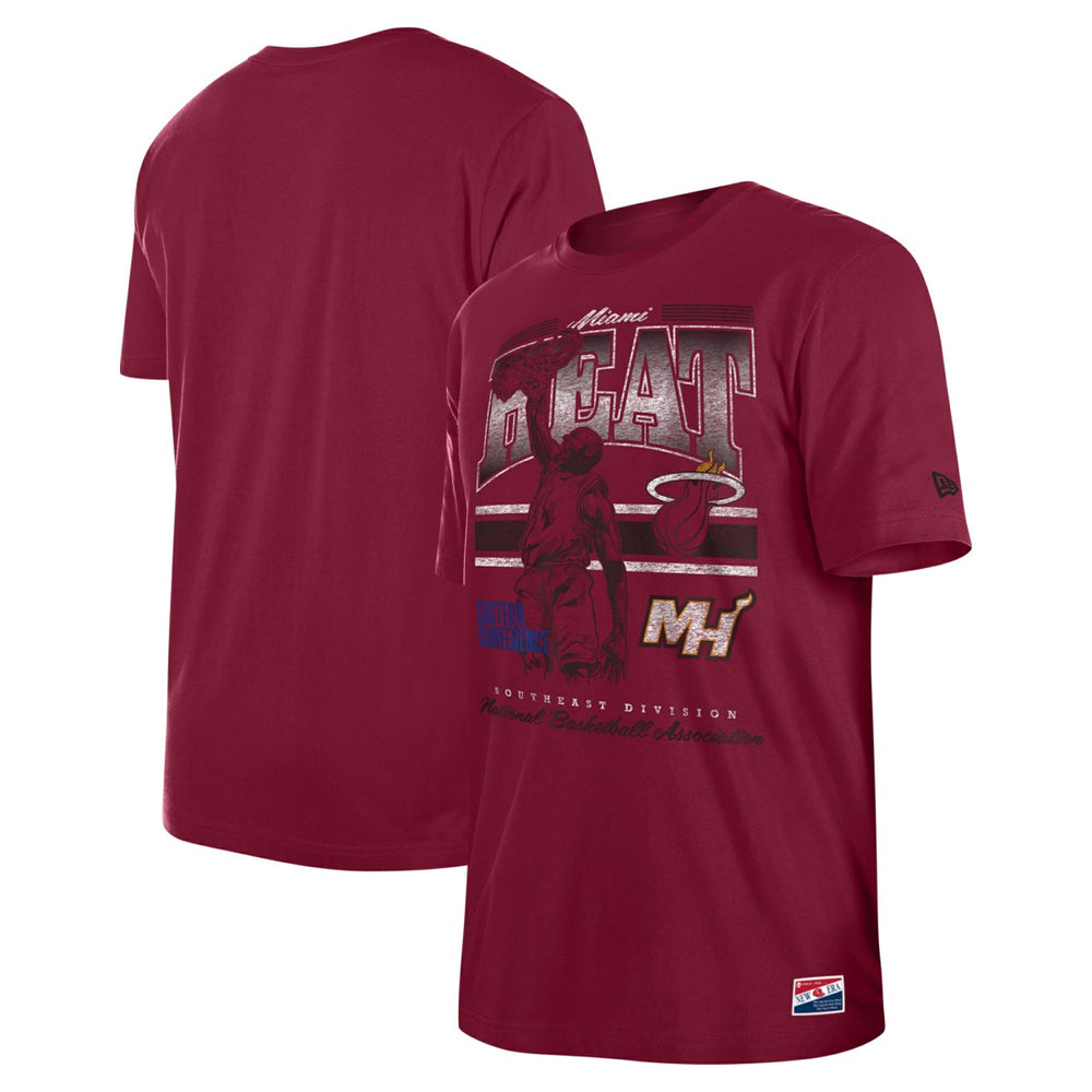Miami Heat Enzyme Wash Oversized T-Shirt Red - NBA