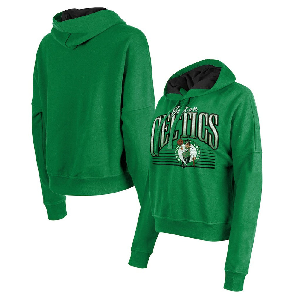 Boston Celtics Women's Boxy Pullover Hoodie Kelly Green - NBA
