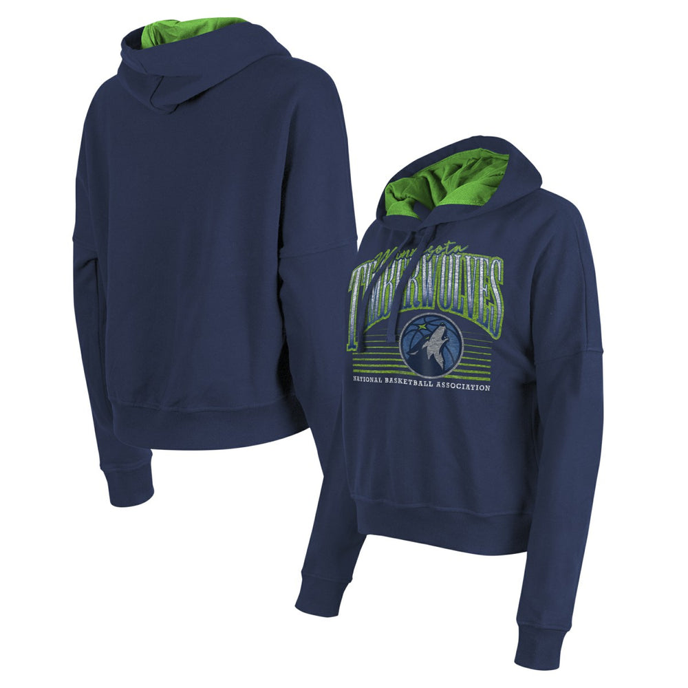 Minnesota Timberwolves Women's Boxy Pullover Hoodie Navy - NBA