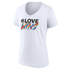 Chicago Cubs Women's Love Wins V-Neck T-Shirt - MLB