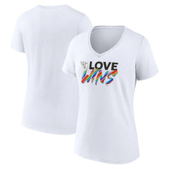 Cleveland Guardians Women's Love Wins V-Neck T-Shirt - MLB