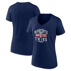 Minnesota Twins Women's Americana Team V-Neck T-Shirt - MLB