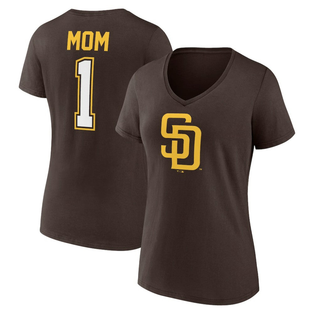 San Diego Padres Women's Mother's Day #1 Mom V-Neck T-Shirt - MLB
