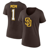 San Diego Padres Women's Mother's Day #1 Mom V-Neck T-Shirt - MLB