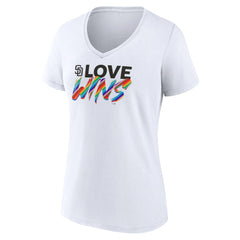 San Diego Padres Women's Love Wins V-Neck T-Shirt - MLB