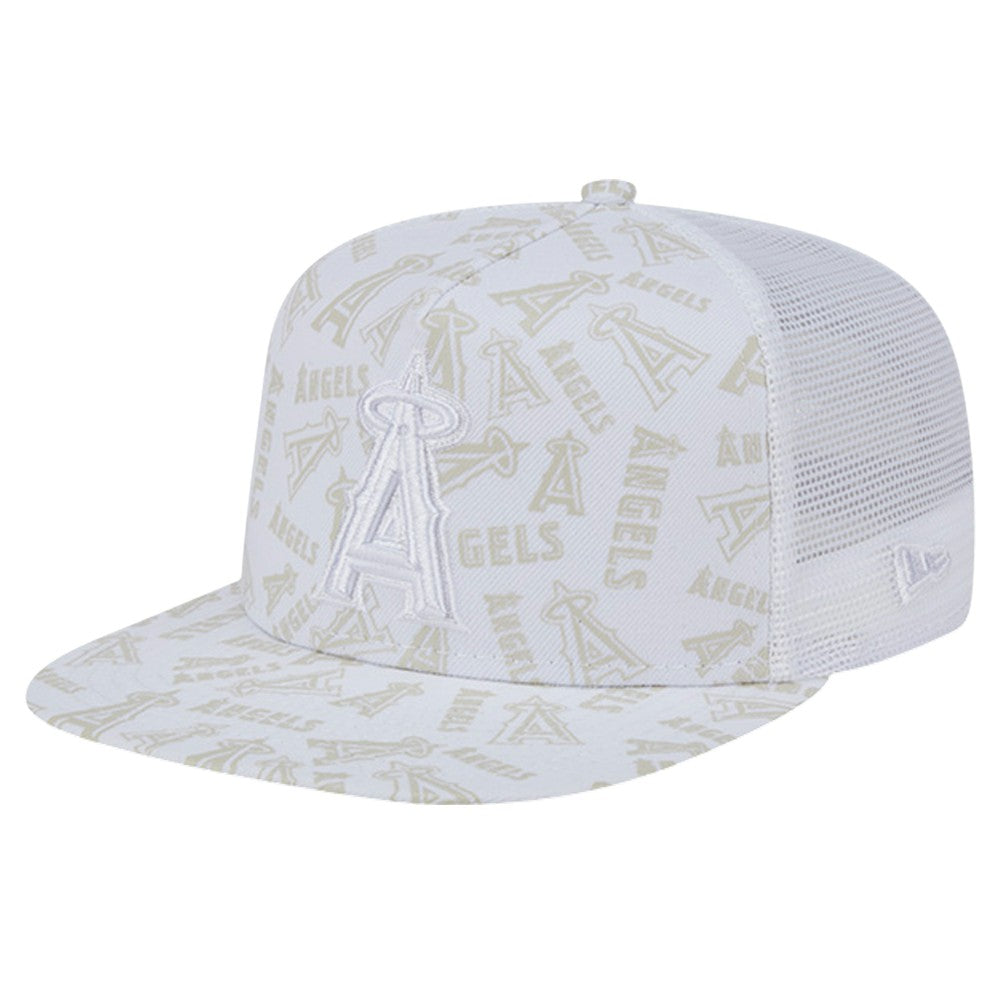 Los Angeles Angels New Era Logo Dunes A-Frame Trucker 9FIFTY Snapback Hat - MLB