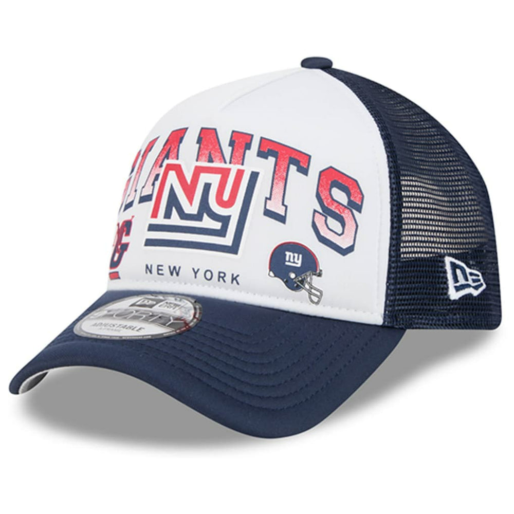 New York Giants New Era Retro Wordmark A-Frame 9FORTY Adjustable Hat White/Royal | NFL