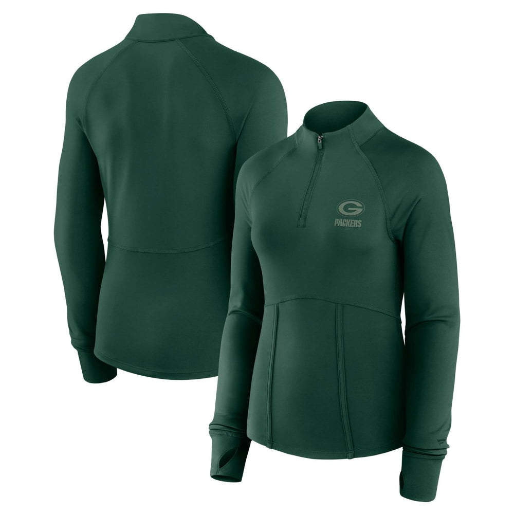 Green Bay Packers Women's Elements Raglan Quarter-Zip Jacket Green | Fanatics