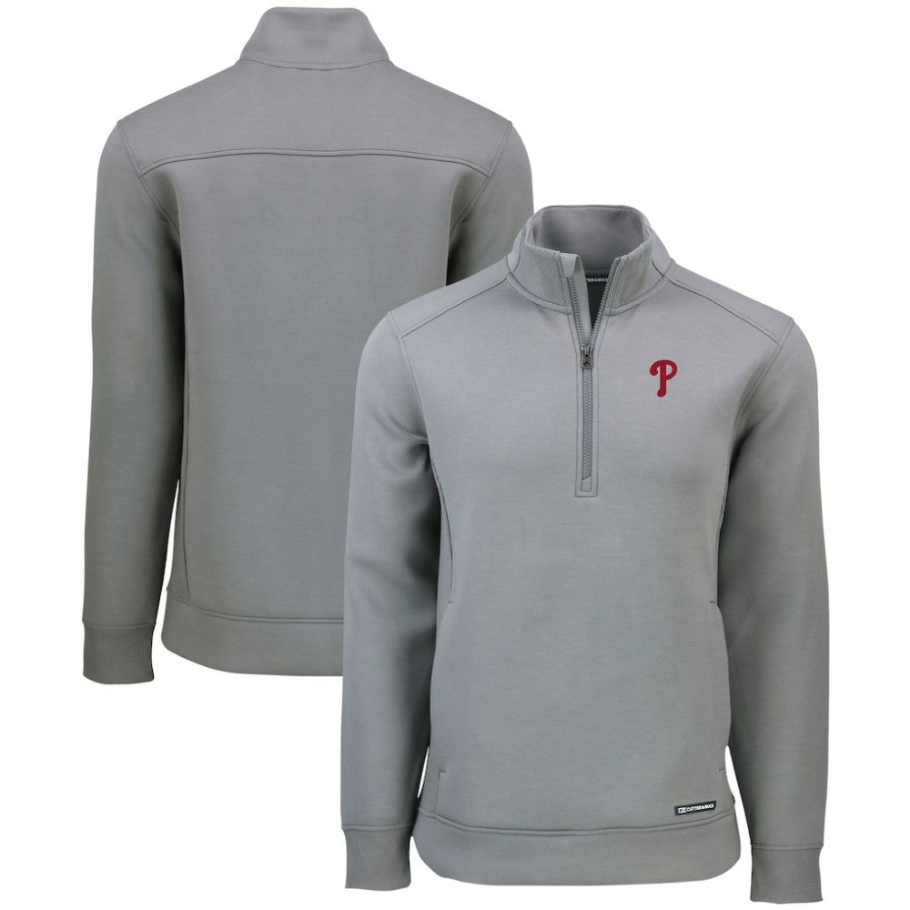 Philadelphia Phillies Cutter & Buck Roam Eco Recycled Quarter-Zip Pullover - MLB
