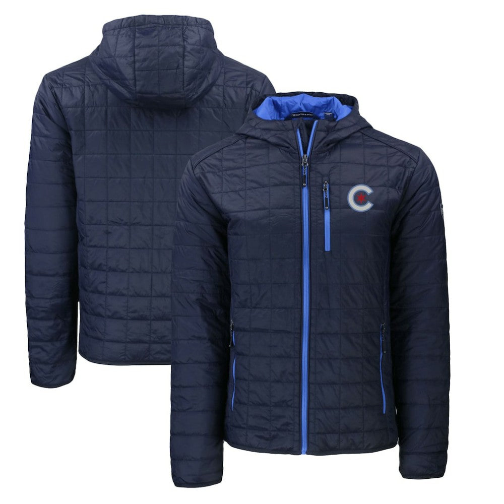 Chicago Cubs Cutter & Buck City Connect Rainier Primaloft Eco Full-Zip Hooded Jacket - MLB
