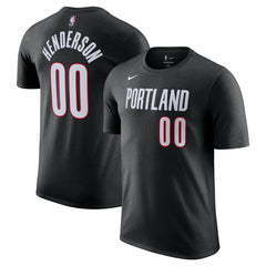 Scoot Henderson Portland Trail Blazers Icon Edition Name & Number T-Shirt Black - NBA