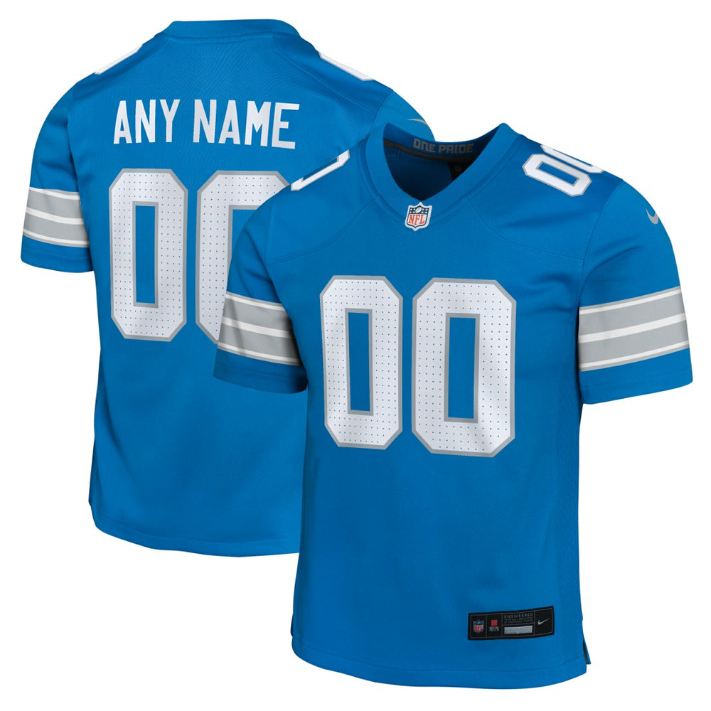 Detroit Lions Youth Custom Game Jersey Blue | Nike for Sale