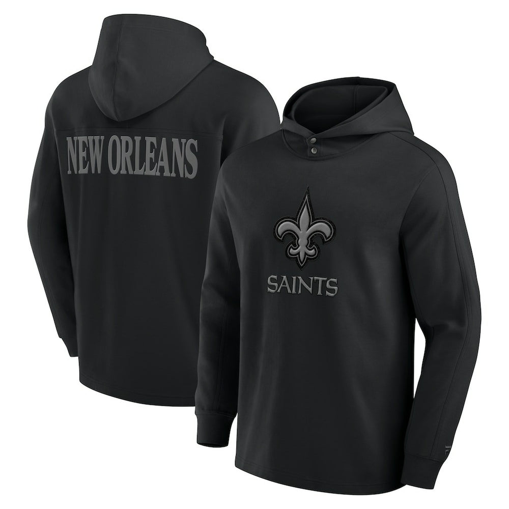 New Orleans Saints Elements Blaze Tri-Blend Long Sleeve Hoodie T-Shirt Black | Fanatics