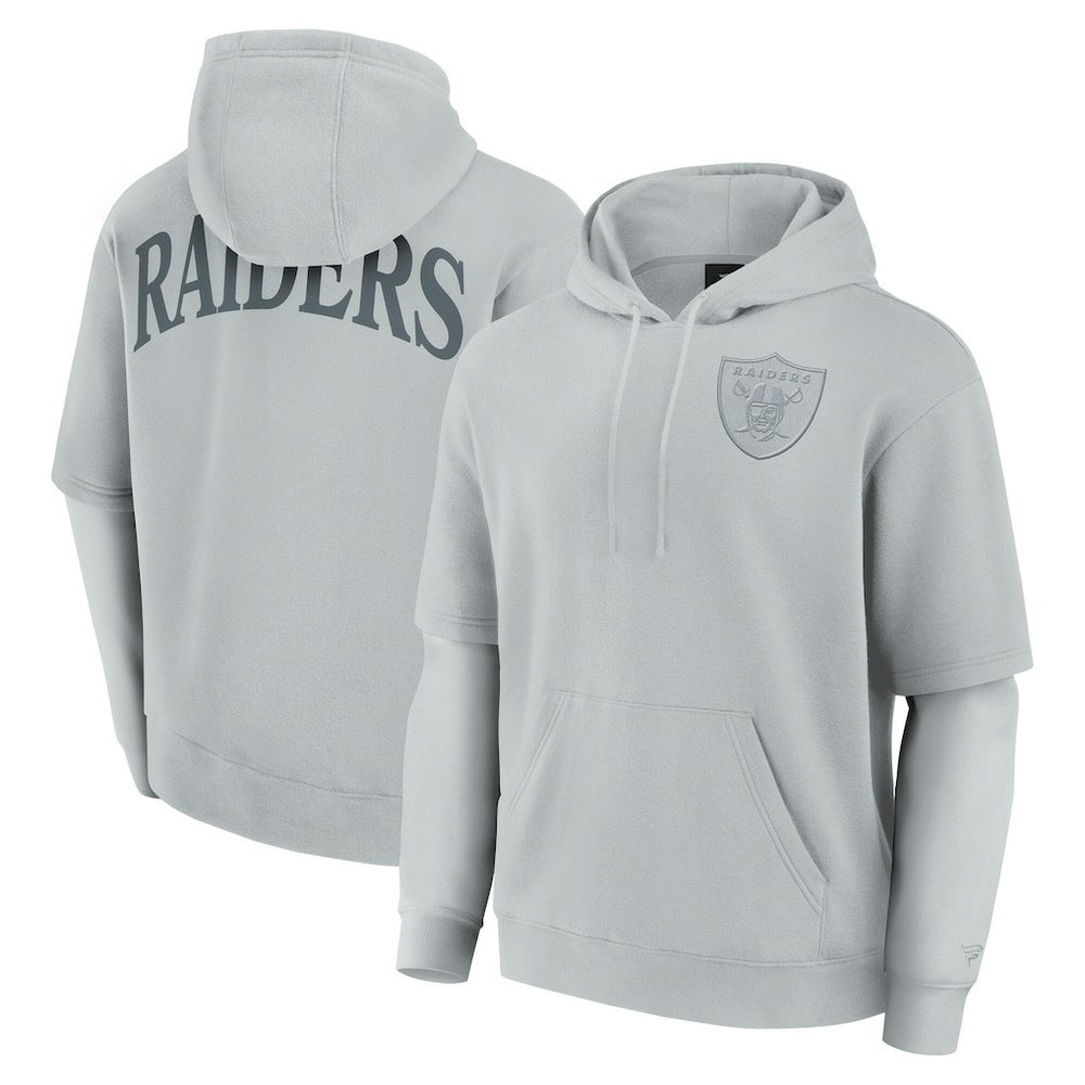 Las Vegas Raiders Unisex Sleek Elements Pullover Hoodie Gray | Fanatics