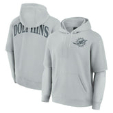 Miami Dolphins Unisex Sleek Elements Pullover Hoodie Gray | Fanatics