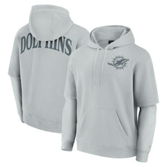 Miami Dolphins Unisex Sleek Elements Pullover Hoodie Gray | Fanatics
