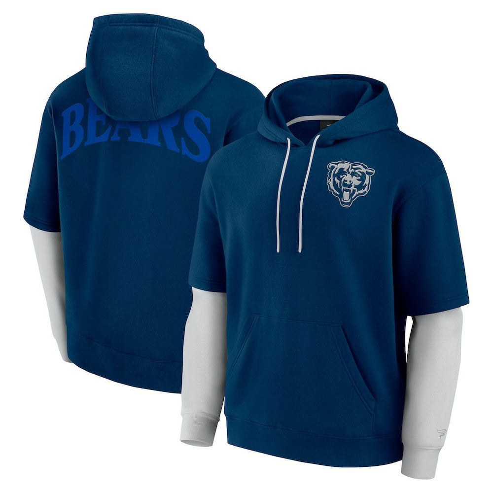 Chicago Bears Unisex Sleek Elements Pullover Hoodie Navy | Fanatics