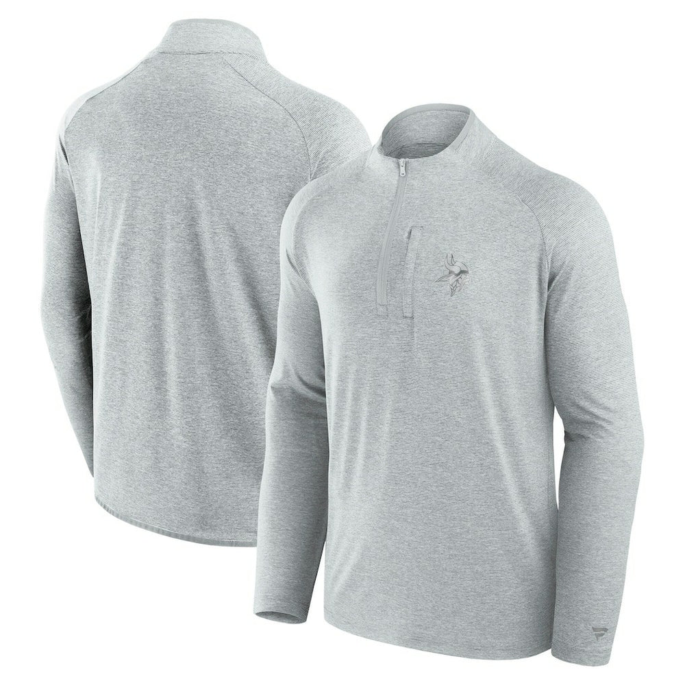 Minnesota Vikings Unisex Front Office Performance Primary Quarter-Zip Jacket Gray | Fanatics