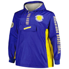 Golden State Warriors Big & Tall Hardwood Classics Team OG 2.0 Anorak Hoodie Quarter-Zip Windbreaker Jacket Royal - NBA