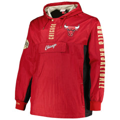 Chicago Bulls Big & Tall Hardwood Classics Team OG 2.0 Anorak Hoodie Quarter-Zip Windbreaker Jacket Red - NBA