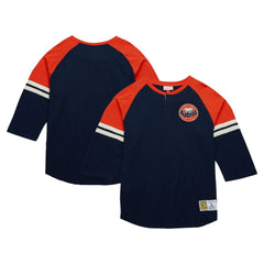 Houston Astros Mitchell & Ness Cooperstown Collection Legendary Raglan Slub Henley 3/4-Sleeve T-Shirt - MLB
